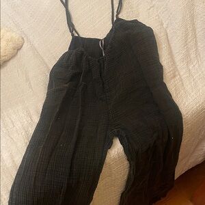 Anthropologie Textured Black Jumpsuit